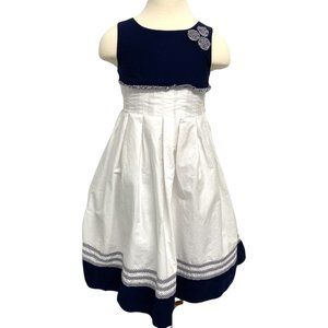 Chelsea's Corner girl's size 7 casual dress blue/white